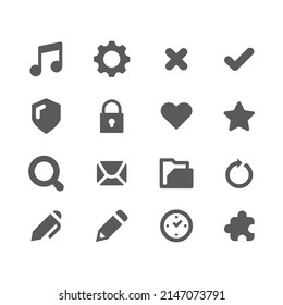 símbolos Web, candado, sobre e iconos de búsqueda. Lápiz y lápiz, conjunto de iconos del sitio web de la carpeta de archivos.