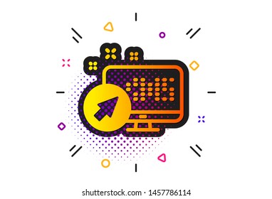 Web system sign. Halftone circles pattern. Computer icon. Monitor symbol. Classic flat web system icon. Vector
