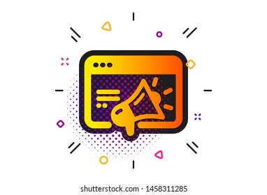 Web targeting sign. Halftone circles pattern. Seo marketing icon. Traffic management symbol. Classic flat seo marketing icon. Vector