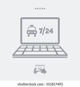 Web taxi service - 7/24 - Vector flat icon