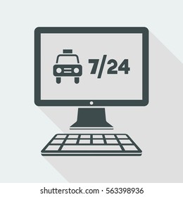 Web taxi service - 7/24 - Vector flat icon