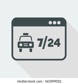 Web taxi service - 7/24 - Vector flat icon