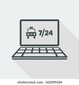 Web taxi service - 7/24 - Vector flat icon