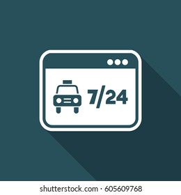 Web taxi service - 7/24 - Vector flat icon