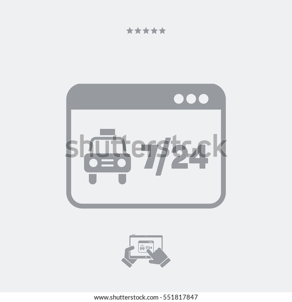 Web taxi service -\
7/24 - Vector flat icon