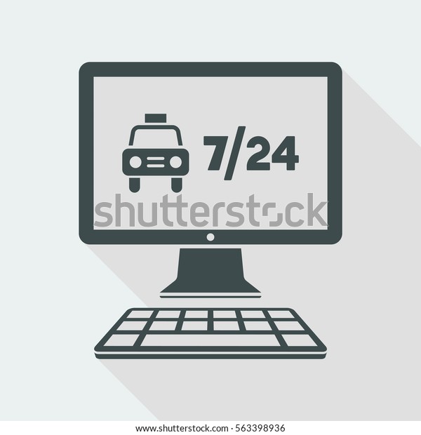 Web taxi service -\
7/24 - Vector flat icon