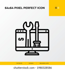 Web Technical support icon. web design and development 64x64 pixel perfect icon