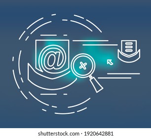 Web technology concept illustration for email and contact