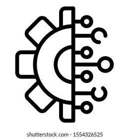 Web technology gear icon. Outline web technology gear vector icon for web design isolated on white background