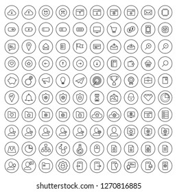 Web and Technology icons, vector line icons illustration