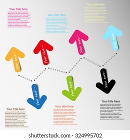web template with arrow and dotted line