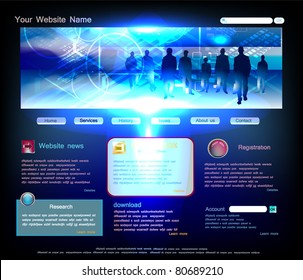 web template with business team