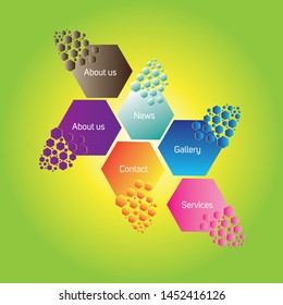 web template, button, circle design elements, homepage, presentation for biology and medical