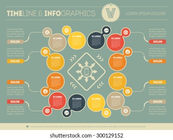 Web Template for circle diagram or presentation. Business concept with 12 options. Vector infographic of technology or education process. Part of the report with logo and icons set.
