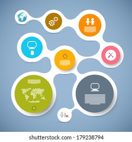 Web Template - Circle Paper Vector Infographic Layout