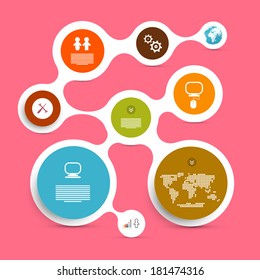 Web Template - Circle Paper Vector Infographic Layout
