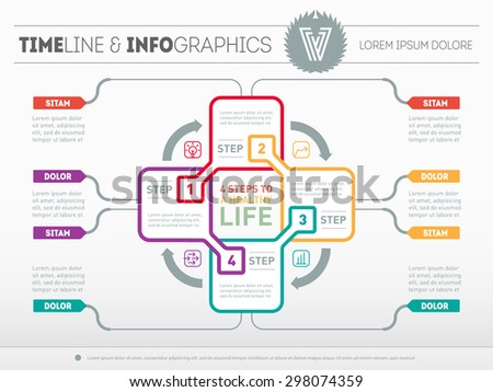 web template circle science diagram presentation stock vector