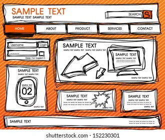 web template comic sketch style