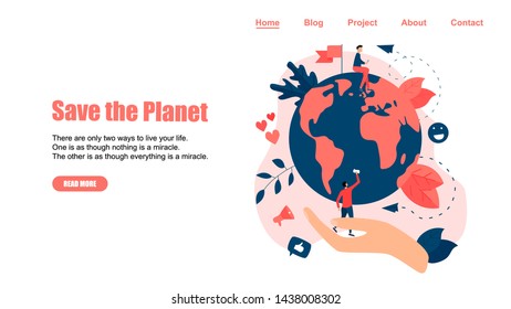 Web Template. Concept save the planet and environment	