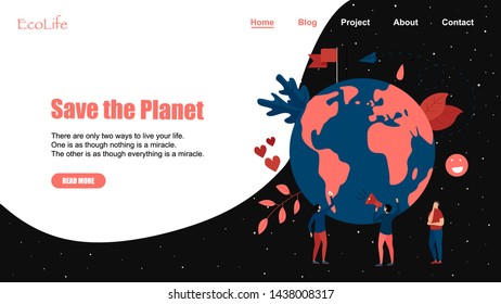 Web Template. Concept save the planet and environment	