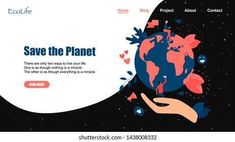 Web Template. Concept save the planet and environment	