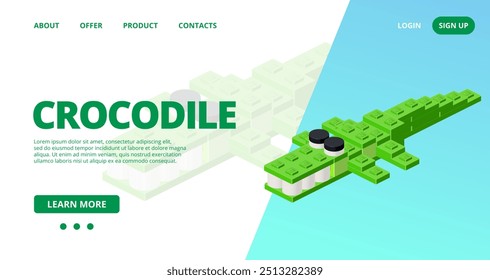Modelo Web com um crocodilo. Vetor