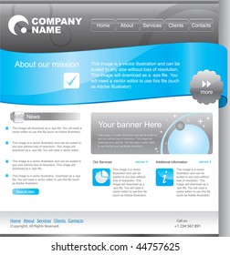 web template design with ribbon element