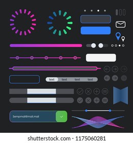 web template design, website vector element, symbol banner icon, button set illustration. sign site modern style label interface, business interface
