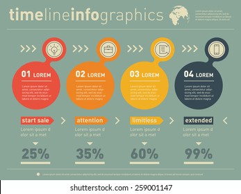 Web Template of diagram or presentation. Business concept with 4 options. Vector infographic of technology process.