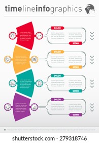 Web Template for diagram or presentation. Business infographics concept with four options. Vector info graphic of technology or education process. Part of the report.
