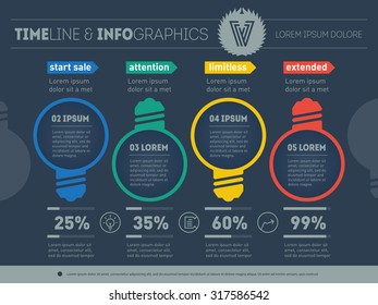 Web Template of diagram or presentation. Business concept with 4 options. Vector infographic or timeline of education process.
