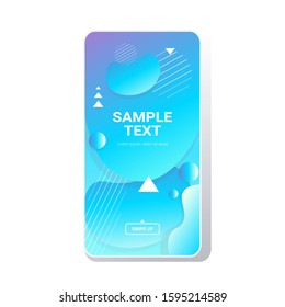 web template dynamical colorful gradient abstract banner flowing liquid shape fluid color smartphone screen online mobile app memphis style vector illustration