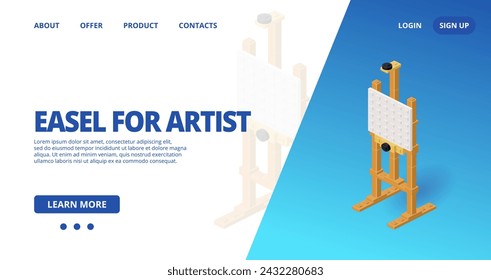 Web template with a easel . Vector