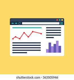 Web Template and Elements for site of blog and infographics. Vector