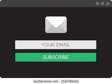 Web Template and Elements for site form of email subscribe, newsletter on computer. Email Subcribe Form UI UX Web Design Template