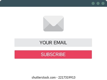 Web Template and Elements for site form of email subscribe, newsletter on computer. Email Subcribe Form UI UX Web Design Template