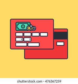 Web Template, Web Elements for site form of online shopping and enter card data. Vector