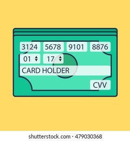 Web Template, Web Elements for site form of online shopping and enter card data in view banknote. Vector