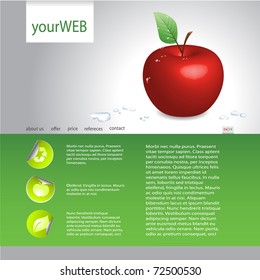 web template with fresh red apple