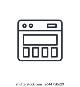 web template icon. vector.Editable stroke.linear style sign for use web design,logo.Symbol illustration.