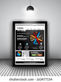 Web-Vorlage mit Infografik-Design auf modernem, originalem Hintergrund