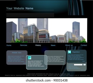 web template with modern business buildings