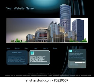 web template with modern business center