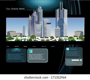 web template with modern business square view 