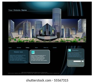 web template with modern business square view