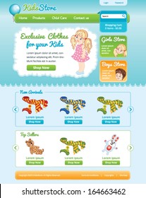 Web template for on line kid shop