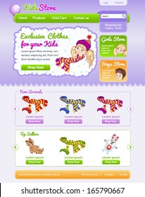 Web template for on line kid shop