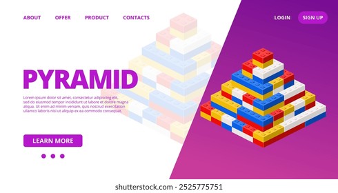 Web template with a pyramid. Vector illustration
