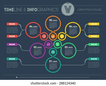 Web Template of a pyramidal chart, diagram or presentation. Business concept with six options. Vector infographic of technology or education process. Part of the report on dark background.