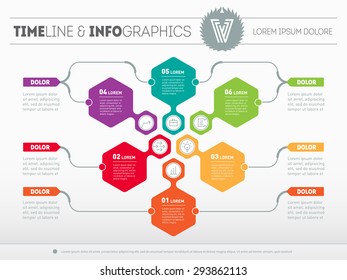 Web Template of a pyramidal chart, diagram or presentation. Business concept with six options. Vector infographic of technology or education process. Part of the report with logo and icons set
